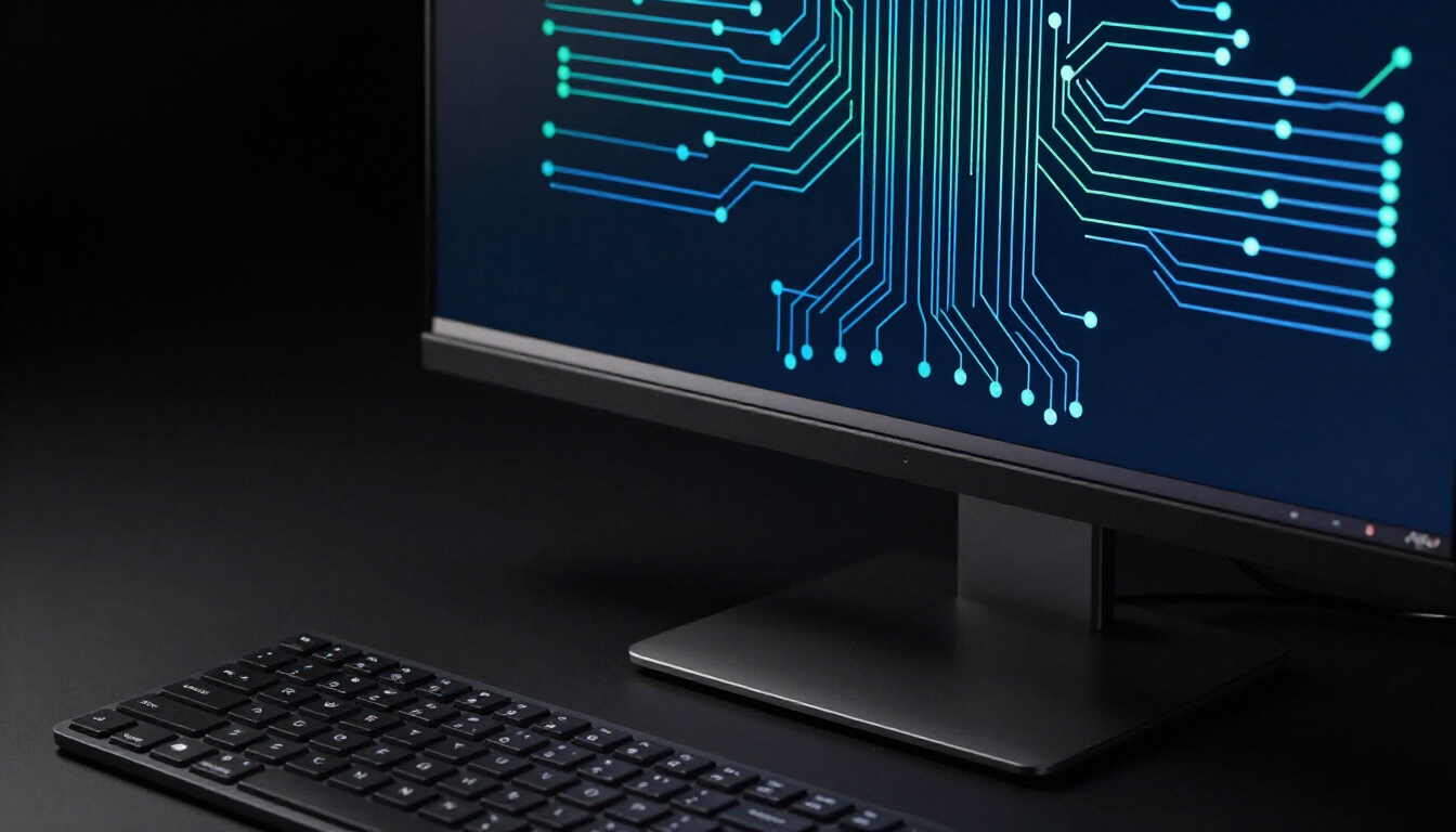 Circuit board pattern on a monitor